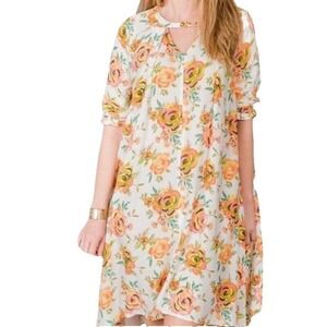 MATILDA JANE Women XS Adventure Sunday Best Floral Rayon Shift Dress Girlhood